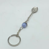 5 Colors Coffee Spoon Keychain With Blue Lace Agate Sphere Wholesale -Wholesale Crystals