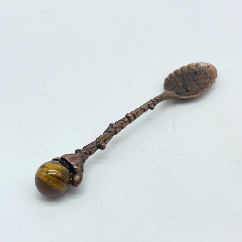 5 Colors Coffee Spoon With Tiger Eye Sphere Wholesale -Wholesale Crystals