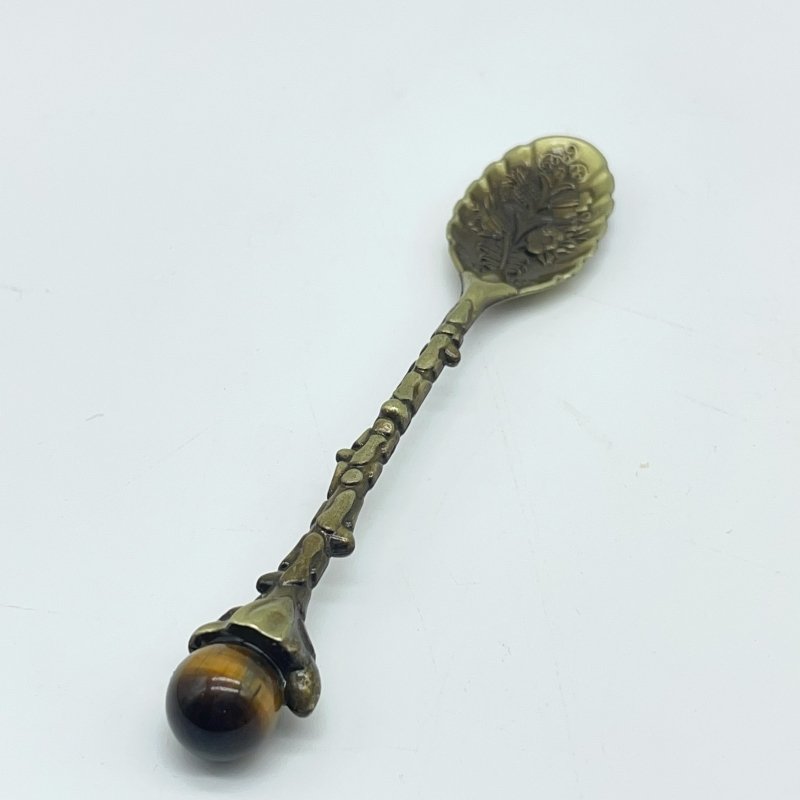 5 Colors Coffee Spoon With Tiger Eye Sphere Wholesale -Wholesale Crystals
