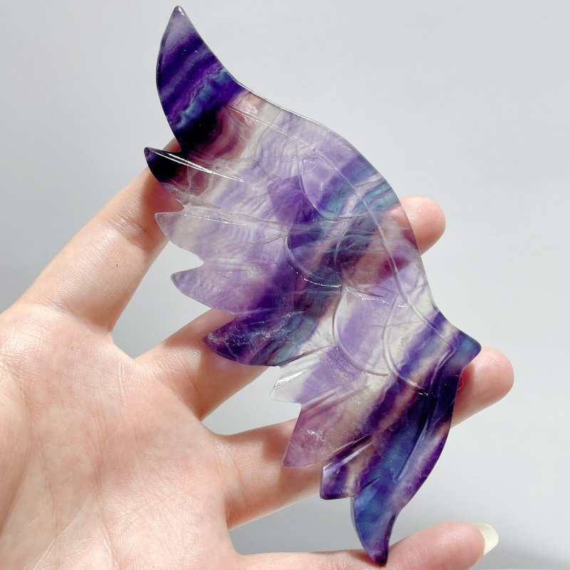 5 Pairs Rainbow Fluorite Angel Wing With Stand - Wholesale Crystals