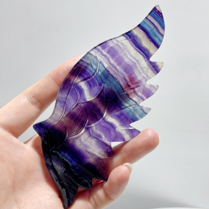 5 Pairs Rainbow Fluorite Angel Wing With Stand - Wholesale Crystals