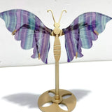 5 Pairs Symmetry Butterfly Wing With Stand Fluorite - Wholesale Crystals
