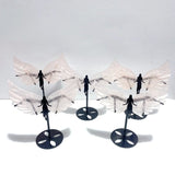 5 Pairs Unique Rose Quartz Angel Wing Carving With Stand - Wholesale Crystals