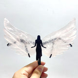 5 Pairs Unique Rose Quartz Angel Wing Carving With Stand - Wholesale Crystals