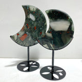 5 Pieces Africa Blood Stone Moon Carving With Stand - Wholesale Crystals