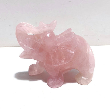 5 Pieces Beautiful Rose Quartz Elephant Carving - Wholesale Crystals