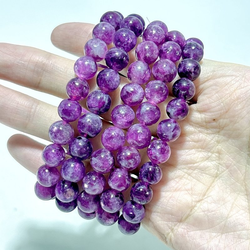 5 Pieces Beautiful Spark Lepidolite High Quality Bracelets (HGUB26) - Wholesale Crystals