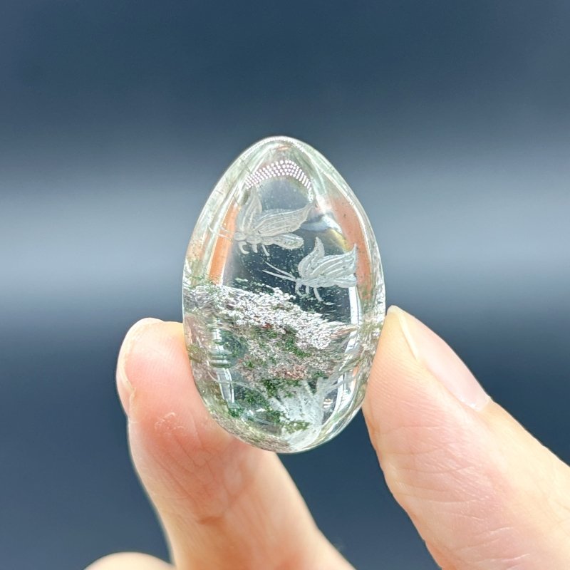 5 Pieces Butterfly Garden Quartz Inner Scene Carving - Wholesale Crystals