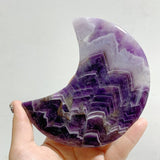 5 Pieces Chevron Amethyst Moon With Stand -Wholesale Crystals