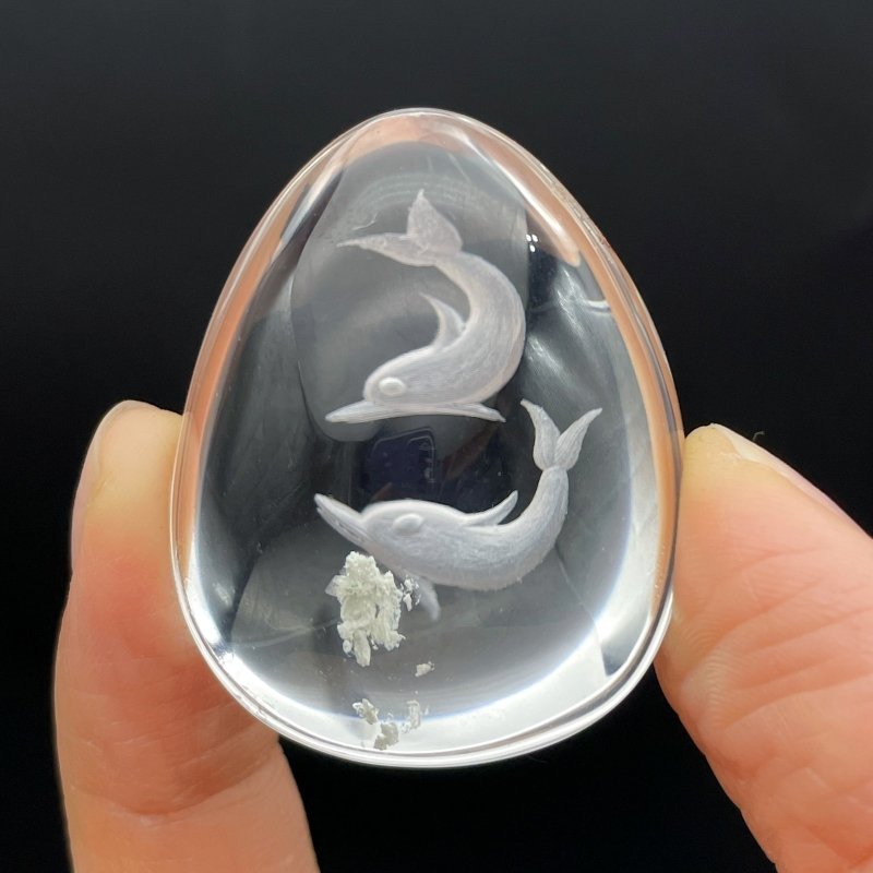 5 Pieces Dolphin Garden Quartz Inner Scene Crystal Carving - Wholesale Crystals