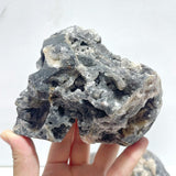 5 Pieces Druzy Geode Purple Fluorite Skull Carving - Wholesale Crystals