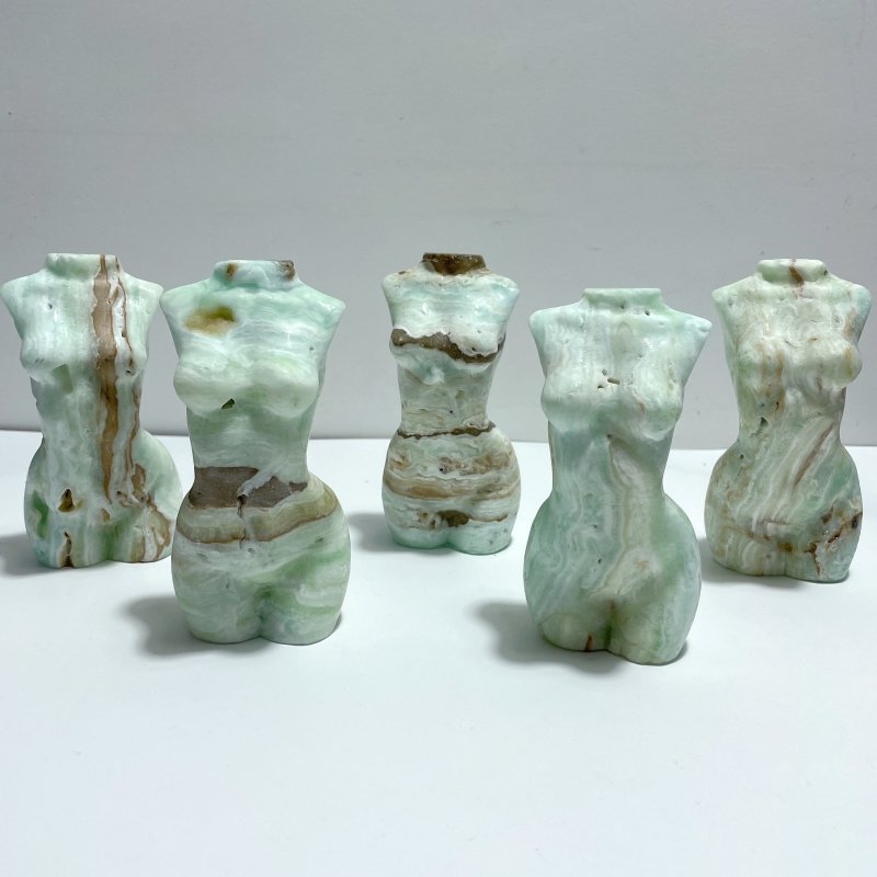 5 Pieces Green Calcite Goddess Carving - Wholesale Crystals