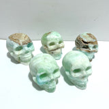 5 Pieces Green Calcite Skull Carving - Wholesale Crystals