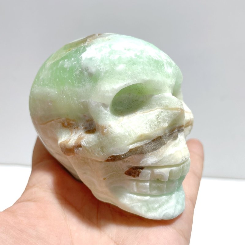 5 Pieces Green Calcite Skull Carving - Wholesale Crystals