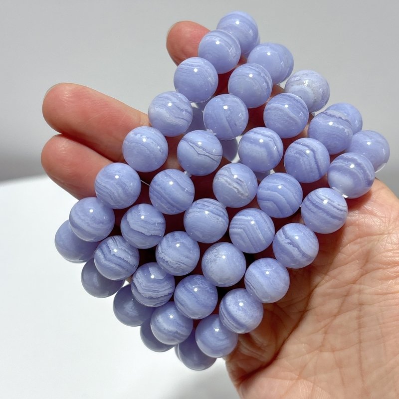 5 Pieces High Grade Blue Lace Agate Bracelet - Wholesale Crystals