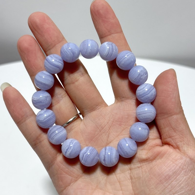 5 Pieces High Grade Blue Lace Agate Bracelet - Wholesale Crystals