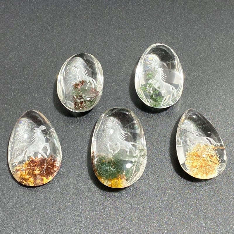 5 Pieces Horse Garden Quartz Inner Scene Carving -Wholesale Crystals