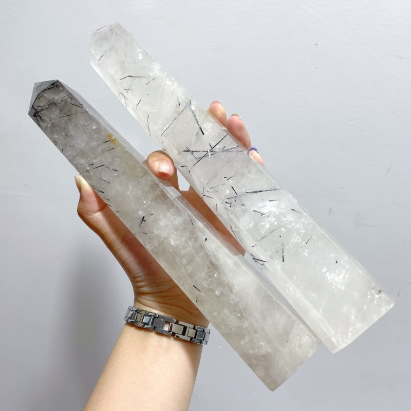 5 Pieces Large Black Tourmaline Crystal Tower - Wholesale Crystals