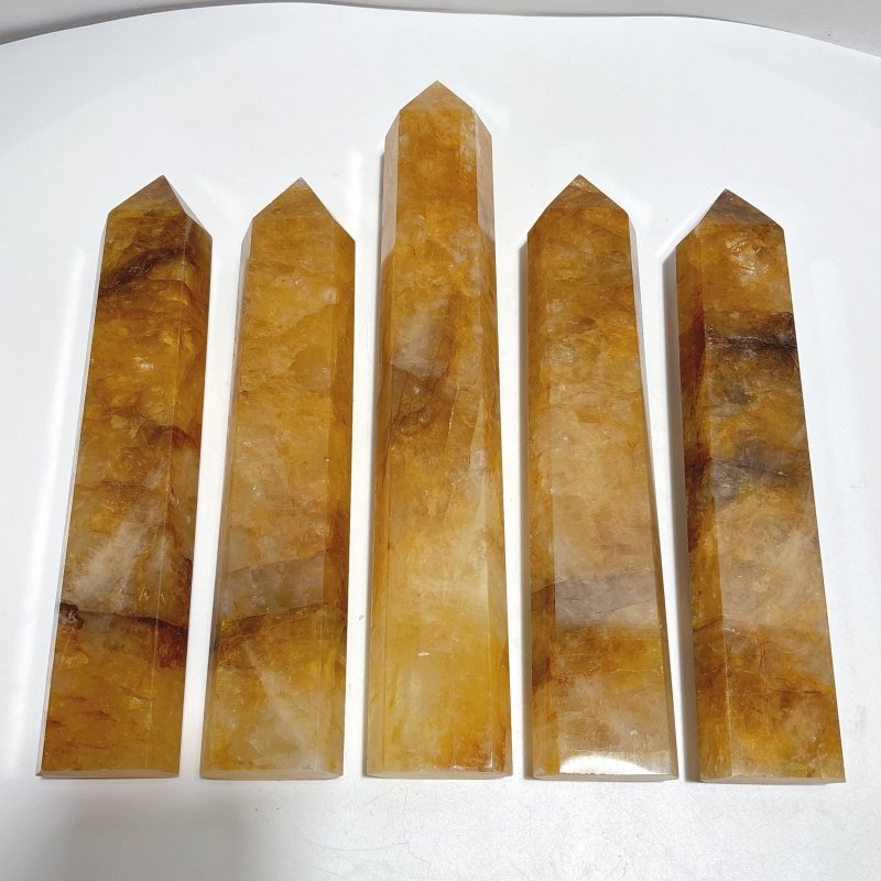 5 Pieces Large Golden Hematoid Tower - Wholesale Crystals