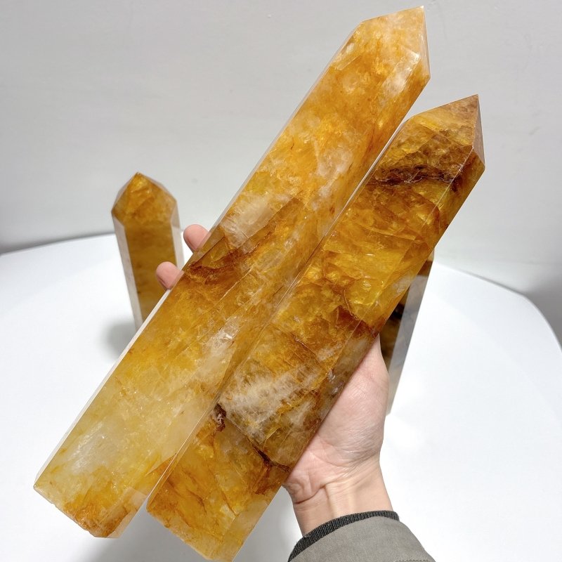 5 Pieces Large Golden Hematoid Tower - Wholesale Crystals