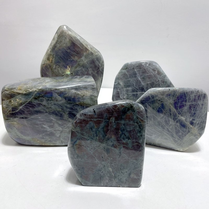 5 Pieces Large Labradorite Free Form High Quality - Wholesale Crystals