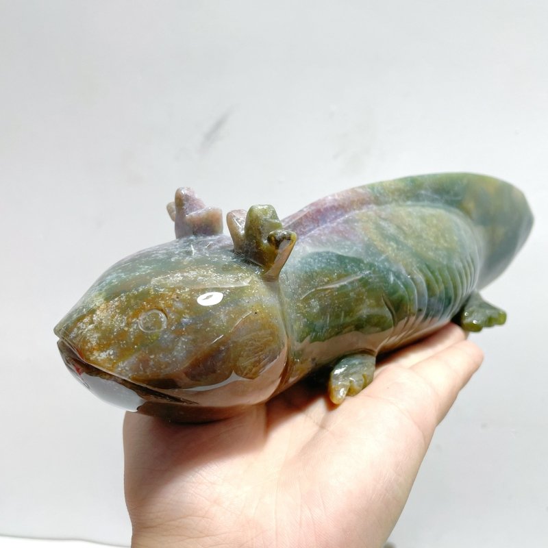 5 Pieces Large Ocean Jasper Newt Carving - Wholesale Crystals
