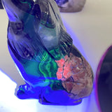 5 Pieces Large Volcanic Agate Wolf Carving(UV - Reactive) - Wholesale Crystals