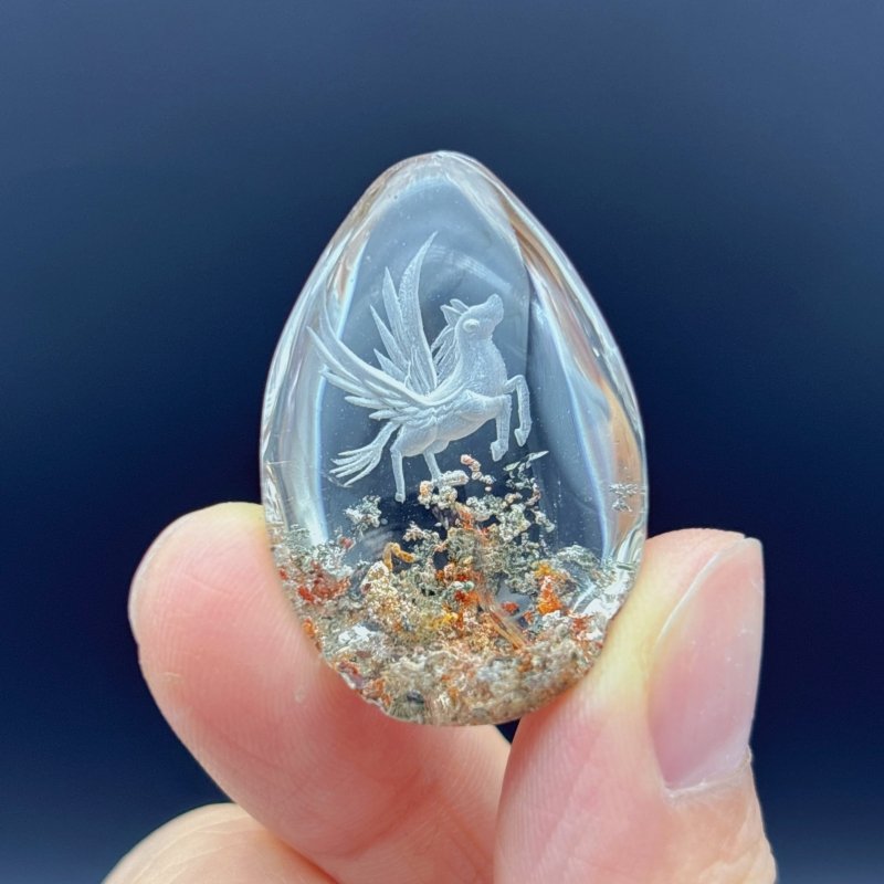 5 Pieces Pegasus Garden Quartz Inner Scene Carving - Wholesale Crystals