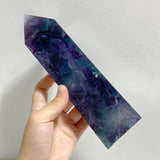 5 Pieces Rainbow Fluorite Raw Side Four-sided Tower Point -Wholesale Crystals