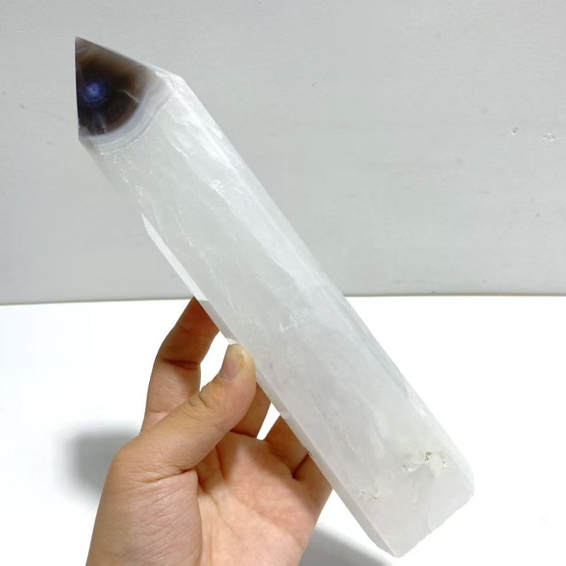 5 Pieces Tall Green Moss Agate Points - Wholesale Crystals