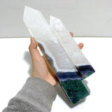 5 Pieces Tall Green Moss Agate Points - Wholesale Crystals