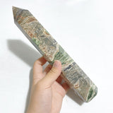 5 Pieces Tall Green Stripe Jasper Point 3 - Wholesale Crystals