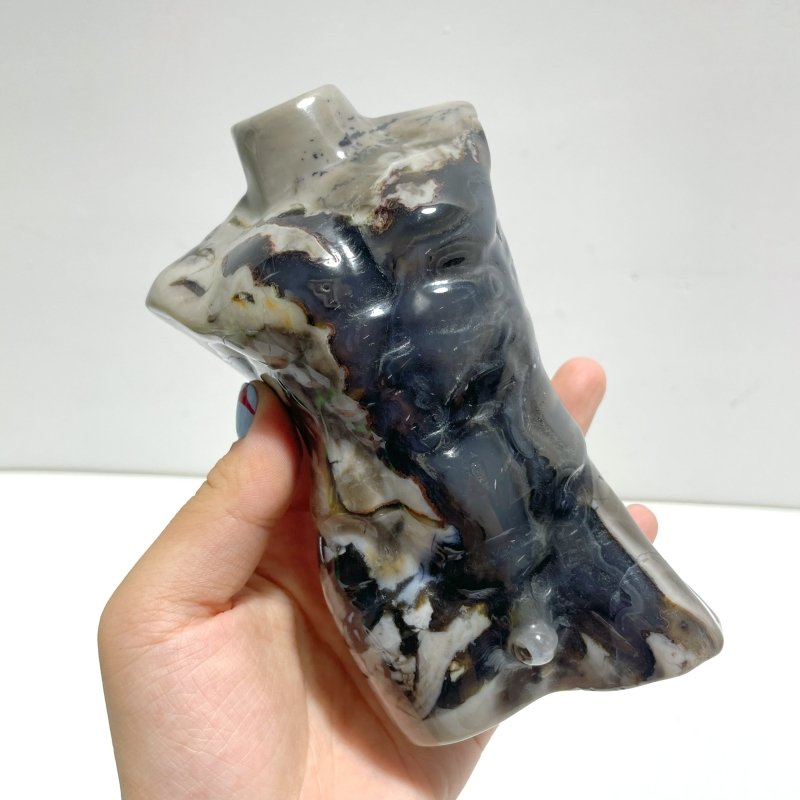 5 Pieces Volcano Agate Male Body Carving (UV - Reactive) - Wholesale Crystals