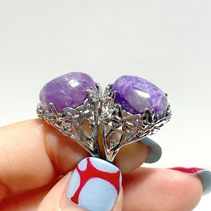 50 Pieces Charoite Different Styles Ring 3 - Wholesale Crystals