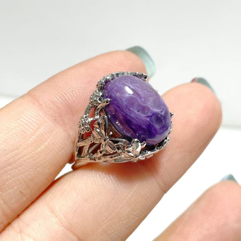 50 Pieces Charoite Different Styles Ring 3 - Wholesale Crystals