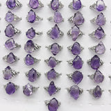 50 Pieces Freeform Amethyst Different Styles Ring - Wholesale Crystals