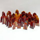 51 Pieces Carnelian Geode Druzy Four - sided Tower Points (Clearance) - Wholesale Crystals