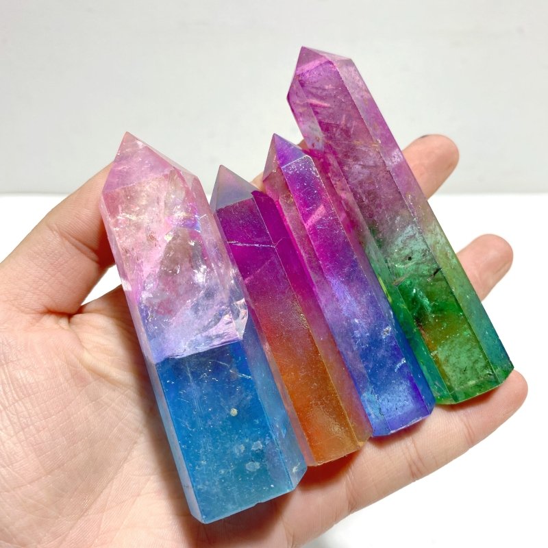 52 Pieces Aura Clear Quartz Point - Wholesale Crystals