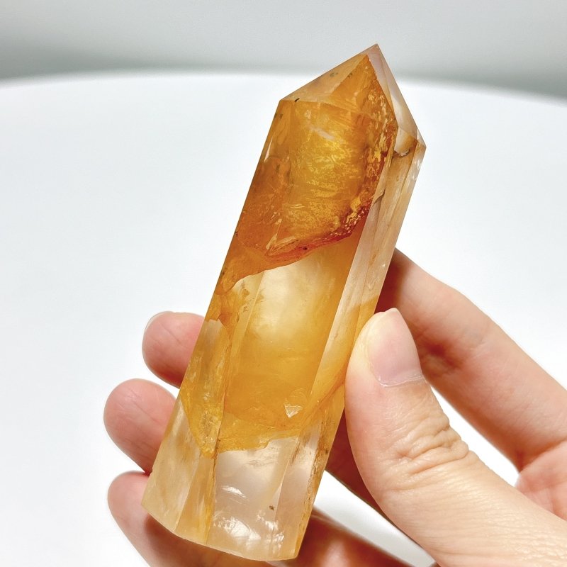 52 Pieces High Quality Fat Golden Hematiod Quartz Tower Points Fire Quartz - Wholesale Crystals