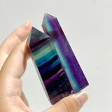 High Quality 5-8cm Rainbow Fluorite Four-sided Tower Point Wholesale
