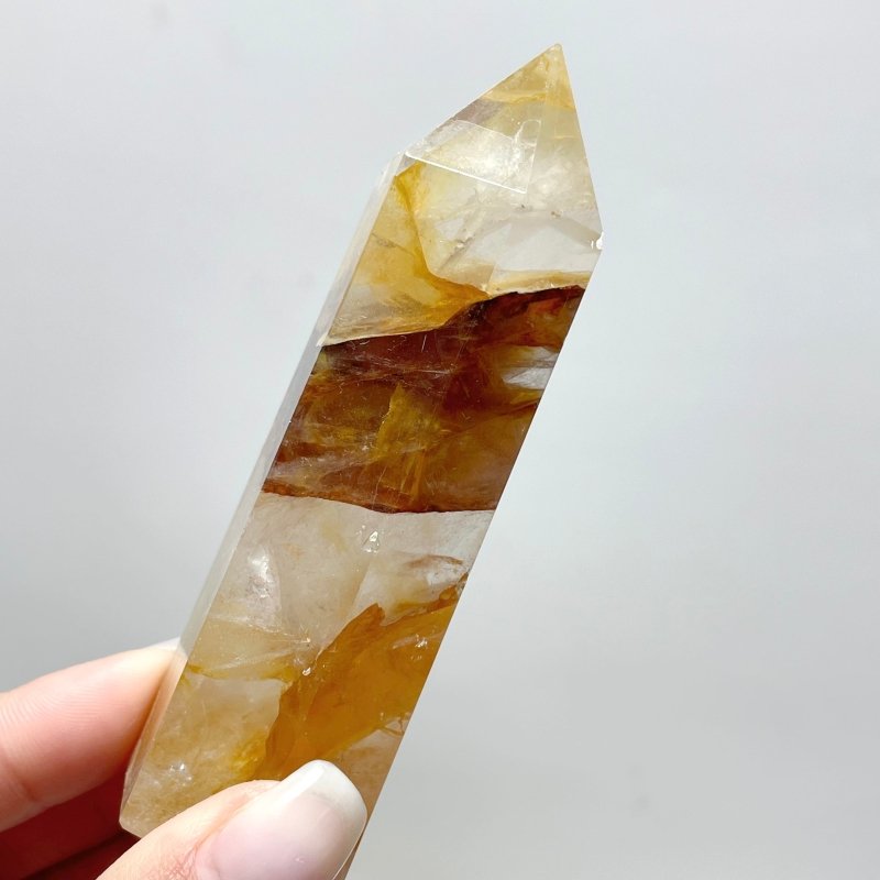 53 Pieces High Quality Fat Golden Hematiod Quartz Tower Points Fire Quartz - Wholesale Crystals