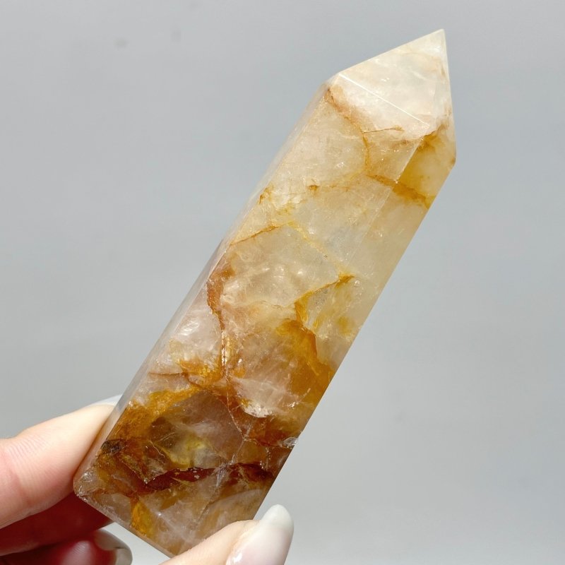 53 Pieces High Quality Fat Golden Hematiod Quartz Tower Points Fire Quartz - Wholesale Crystals