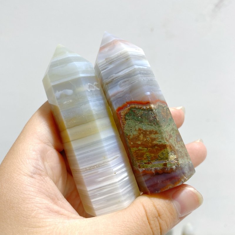 53 Pieces Stripe Agate Tower Points - Wholesale Crystals