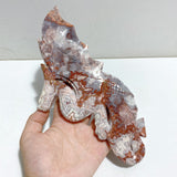 Morocco Agate Flying Dragon Carving With Stand