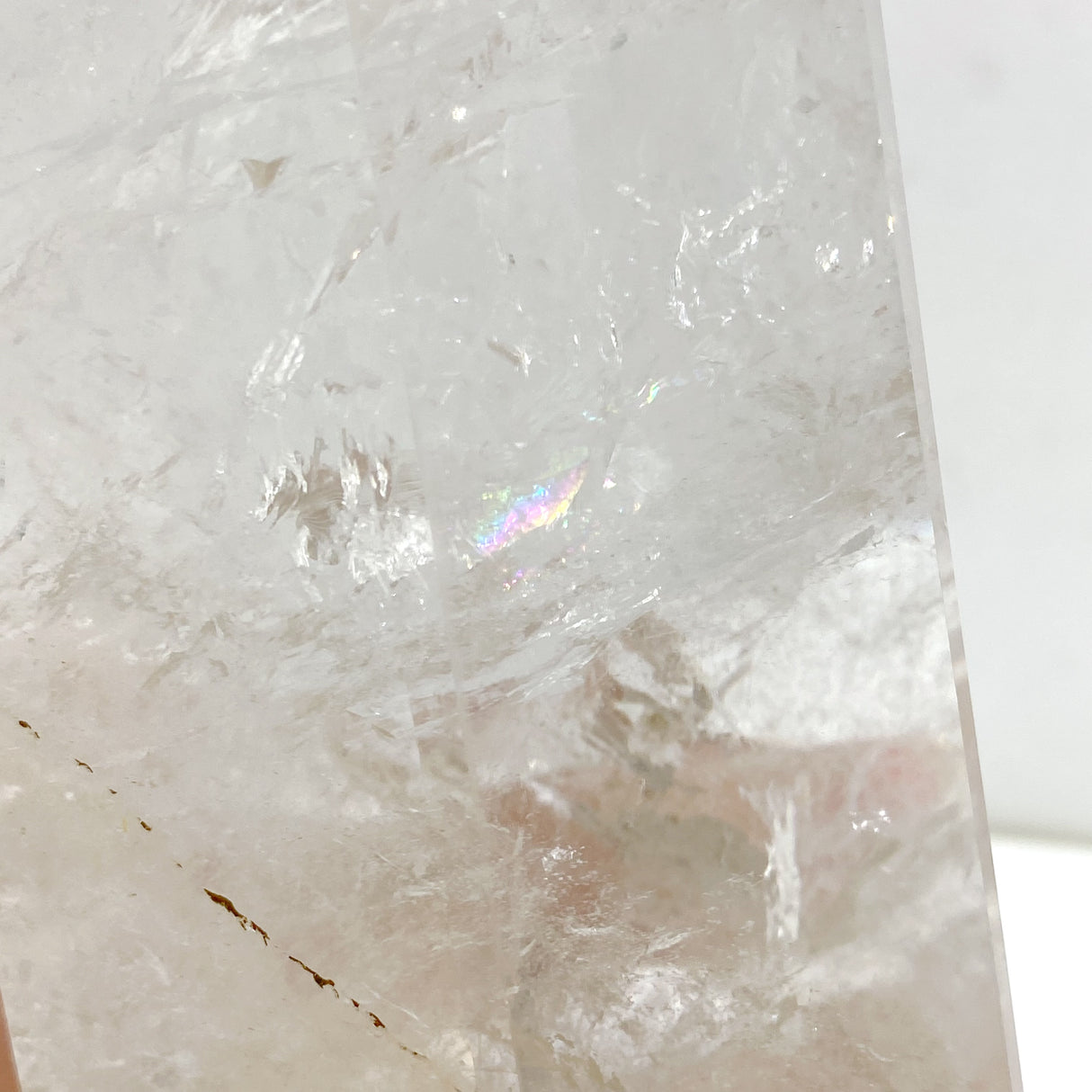 Large Clear Quartz Point Raw Bottom With Stand