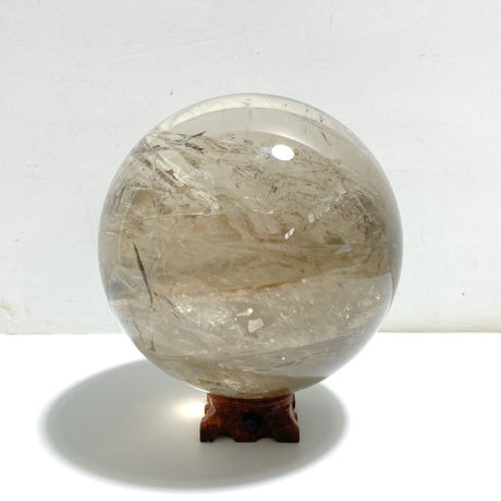 5.3Inch Large Clear Quartz With Big Rainbow Sphere - Wholesale Crystals