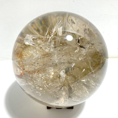5.3Inch Large Clear Quartz With Big Rainbow Sphere - Wholesale Crystals