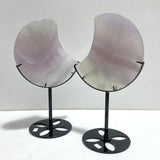 5 Pieces Fluorite Moon Carving With Stand