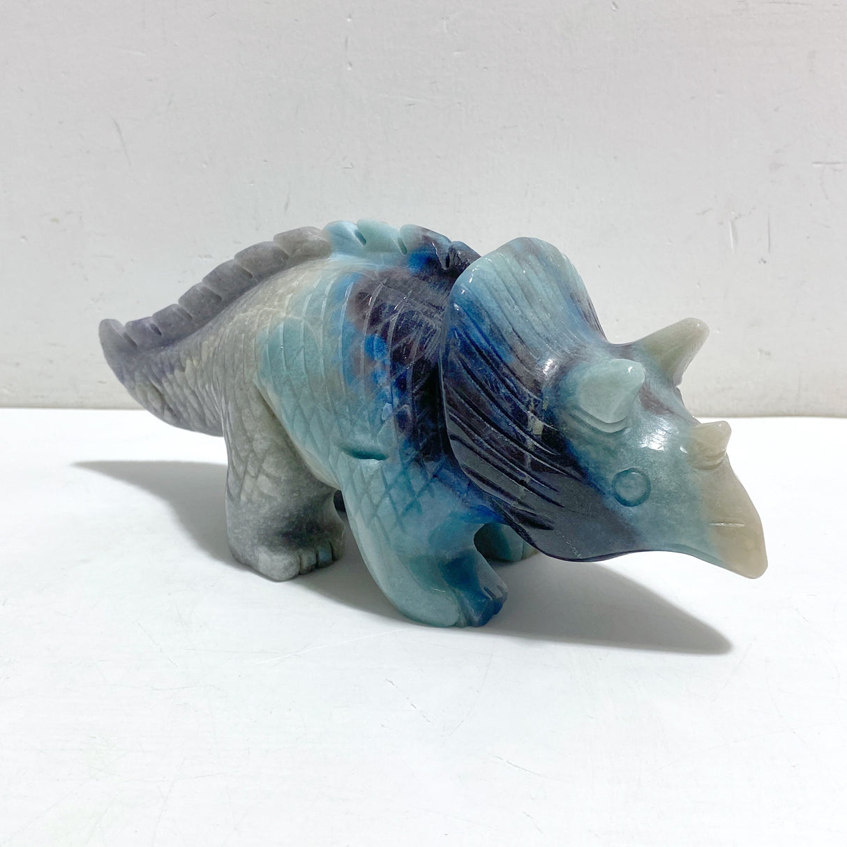 2 Pieces Trolleite Triceratops Three-horned Dinosaur Carving