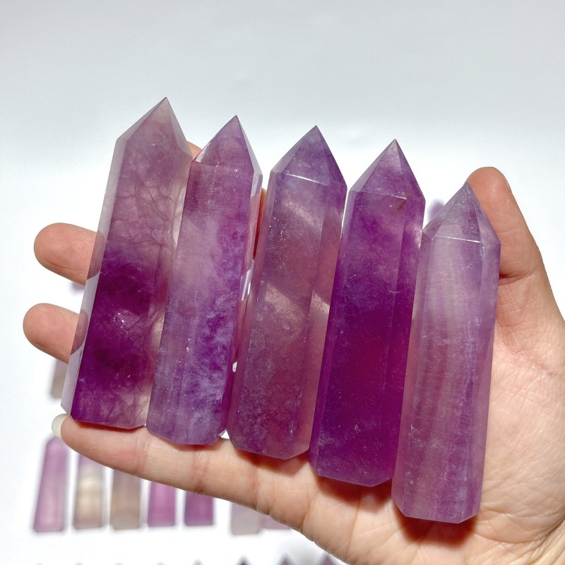 58 Pieces Purple Fluorite Points - Wholesale Crystals